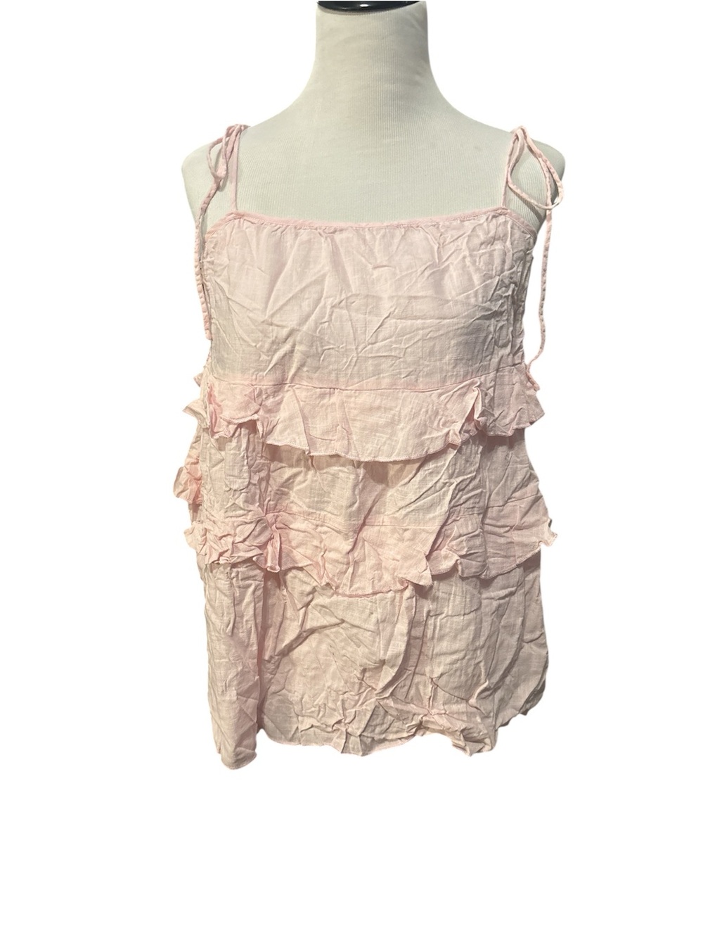 Edikted Light Pink Ruffle Tie-Shoulder Camisole